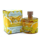 1776794962448 - El Gourmext de Casa Chino Box and bottle of Finca Las Mallezas Limón olive oil with yellow citrus-themed packaging and lemon graphics.