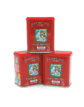 Three red paprika tins stacked together, labeled Pimentón 'El Ángel' Dulce (Sweet Paprika) on white background.