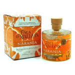 1776794962938 - El Gourmext de Casa Chino Bottle and matching box of Finca Las Malezas Naranja citrus premium olive oil with orange label and cork stopper