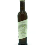 Tall dark bottle of extra virgin olive oil with a pale green label showing 'aceite de oliva virgen extra' and a tree illustration on a white background.