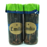 1778794819432 - El Gourmext de Casa Chino Two glass jars of Emilia brand cured sausages with bright green foil caps and gold Emilia labels.